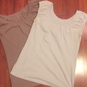 Loft light gray and brown tops size XS